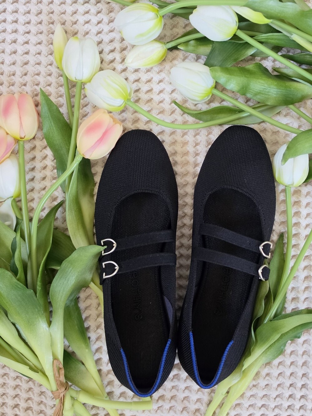 Rothy's The Double Buckle Mary Jane in 
Black 7.5 Comfortable Everyday Shoes